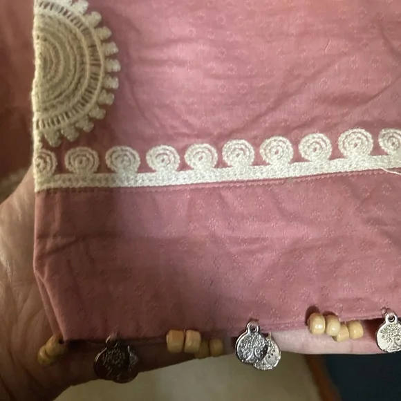Khaadi Mauve Tunic with Cream embroidery and Trim - Picture 6 of 16
